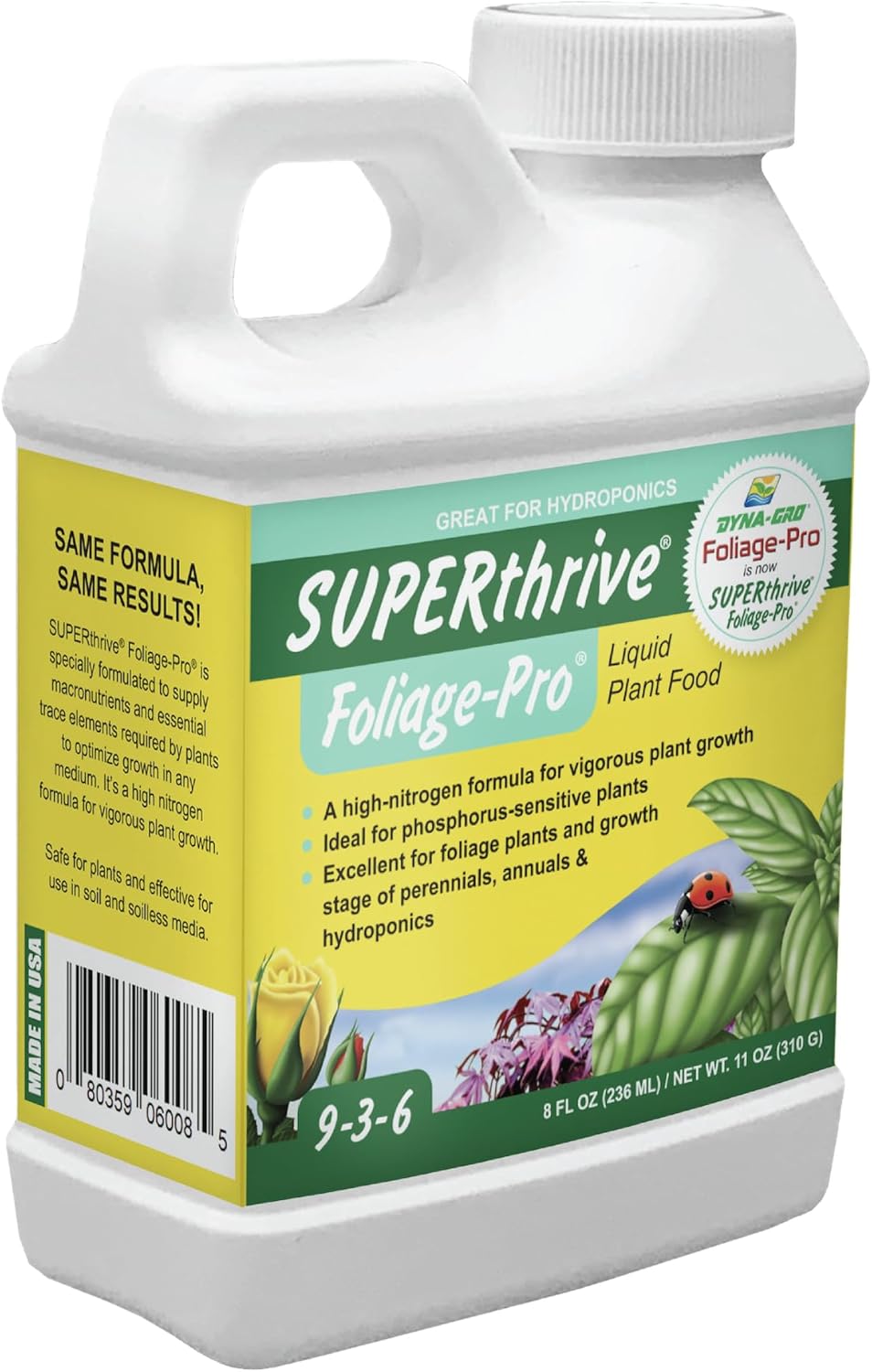 Dyna-Gro Foliage Pro 9-3-6 liquid plant food bottle